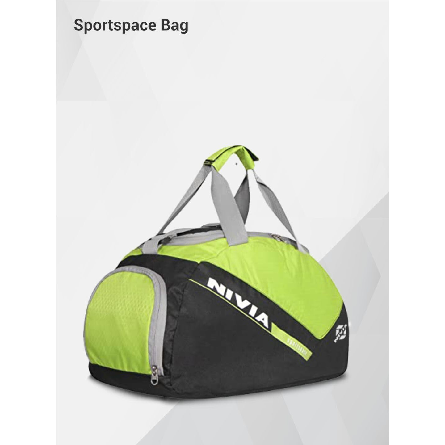 NIVIA Sports Space Polyester Gym Bag/Unisex Gym Bags/Adjustable Shoulder Bag for Men/Duffle Gym Bags for Men/Fitness Bag/Sports and Travel Bag/Sports Kit/Duffle Bags Travel (Green/Black)