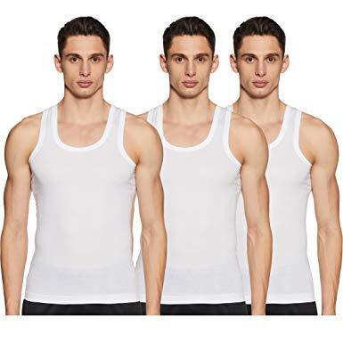 Dixcy Scott Men s Innerwear Regulart Fit Solid (Pack of 3) (Comfort Vest RN_White_XL)