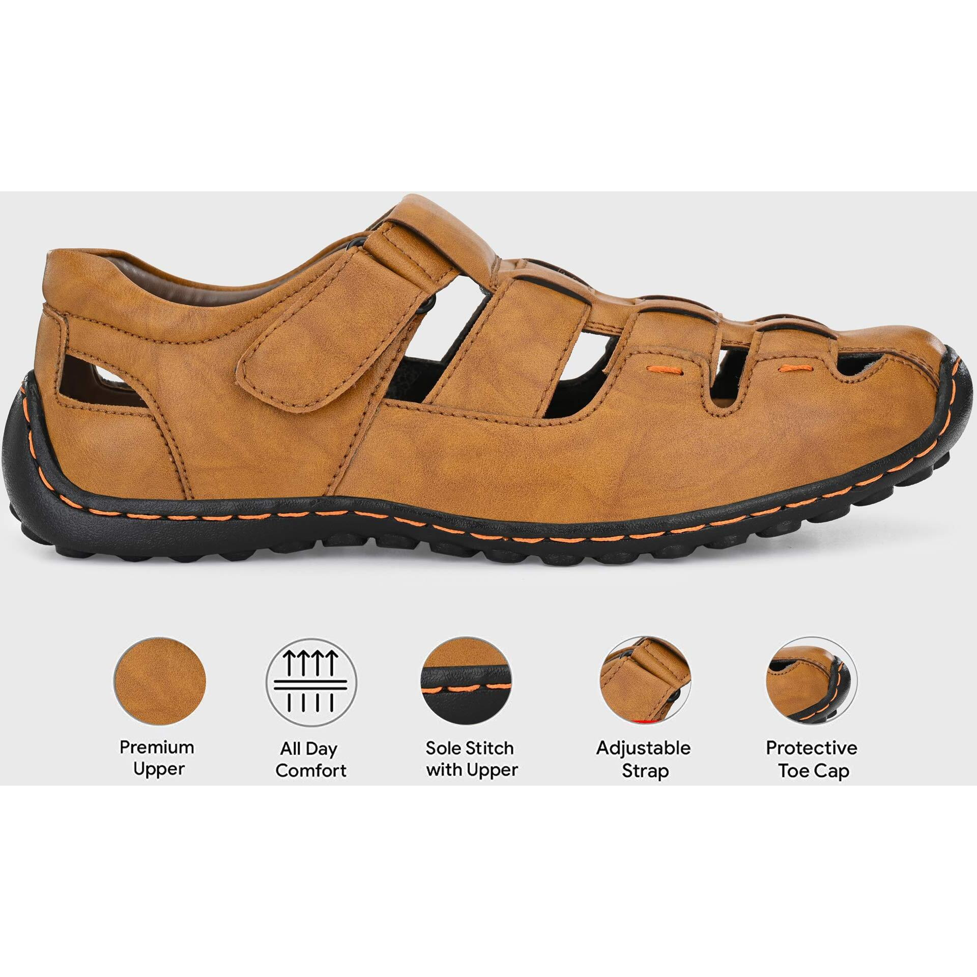 Centrino Men s 6114 Tan Fisherman Sandals_10 UK (6114-01)