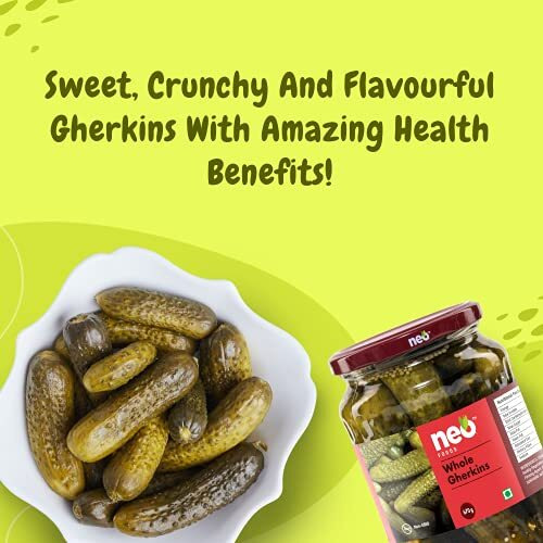Neo Whole Gherkins 670g I 100% Vegan I Low Fat Sweet and Crunchy Gherkins I Ready to Eat, Enjoy as Salad I No GMO