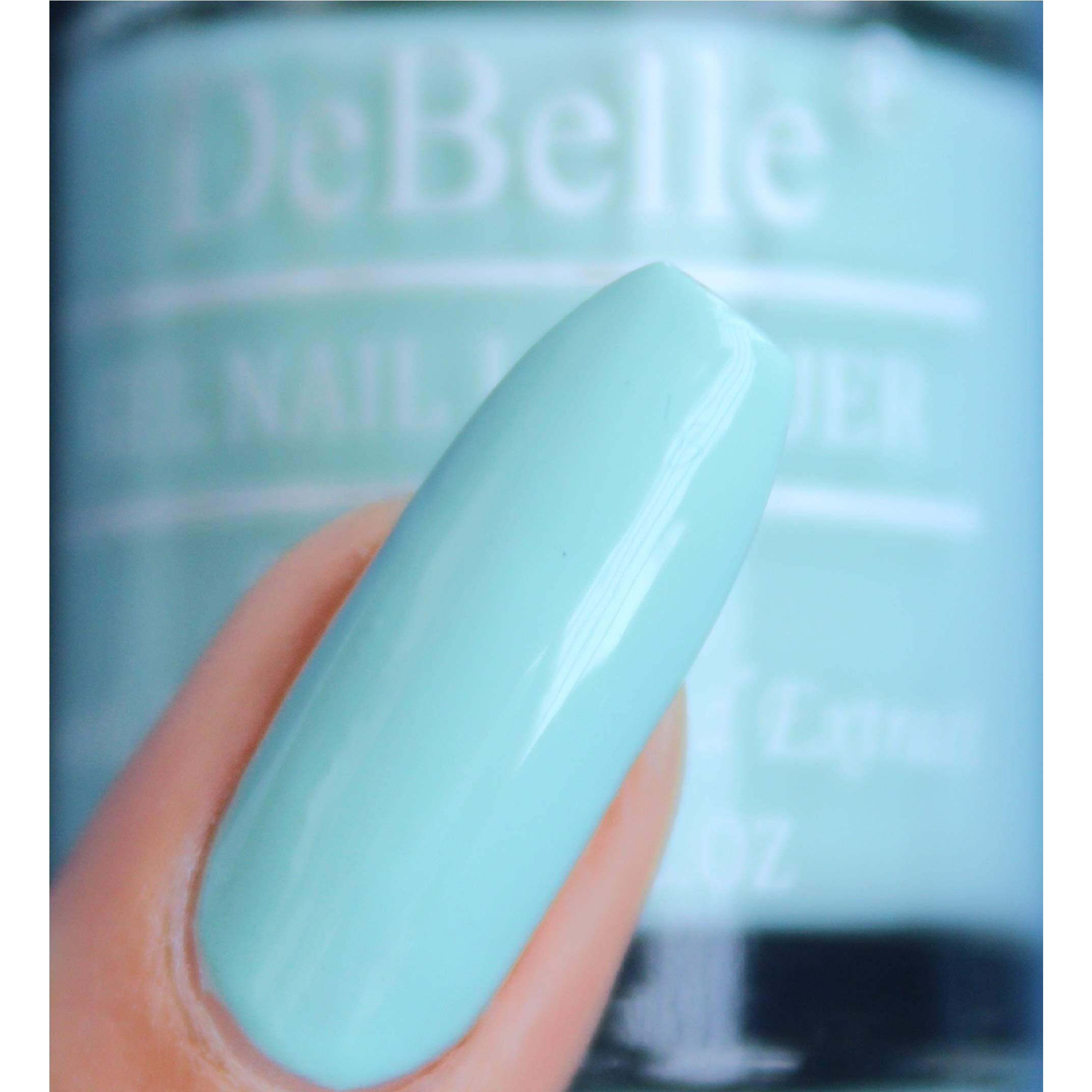 DeBelle Gel Blue Glossy Finish Nail Polish-Mint Blue(Mint Amour), 8 Ml - Enriched With Natural Seaweed Extract, Cruelty Free, Toxic Free