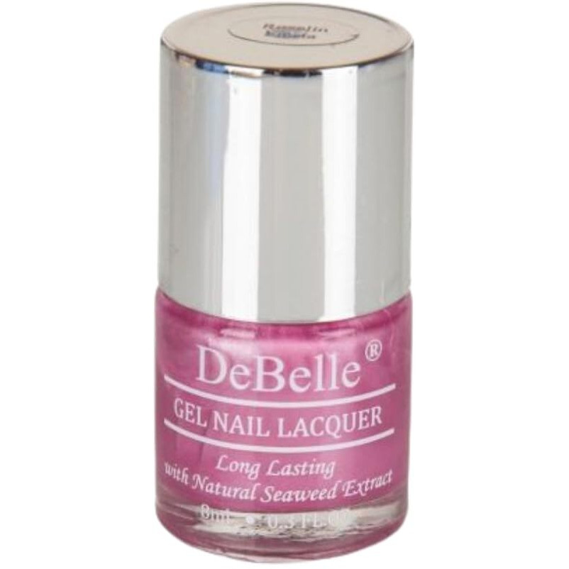 DeBelle Gel Nail Polish Roselin Fiesta (Metallic Rose Pink Nail Paint)|Non UV - Gel Finish |Chip Resistant | Seaweed Enriched Formula| Long Lasting|Cruelty and Toxic Free| 8ml
