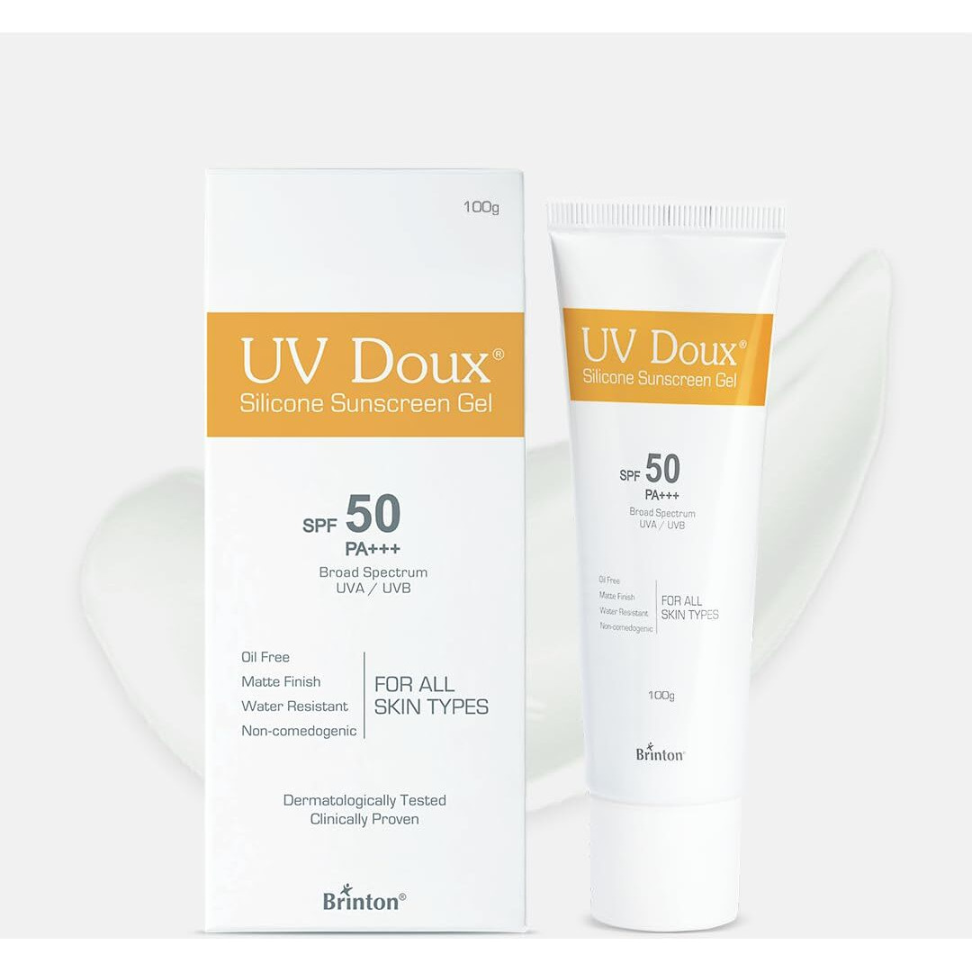 Brinton Healthcare UvDoux Face & Body Sunscreen gel with SPF 50 PA+++ in Matte Finish and Oil Free Formula| Water Resistant Sunscreen| Protection against UVA/UVB Rays (100 GM)