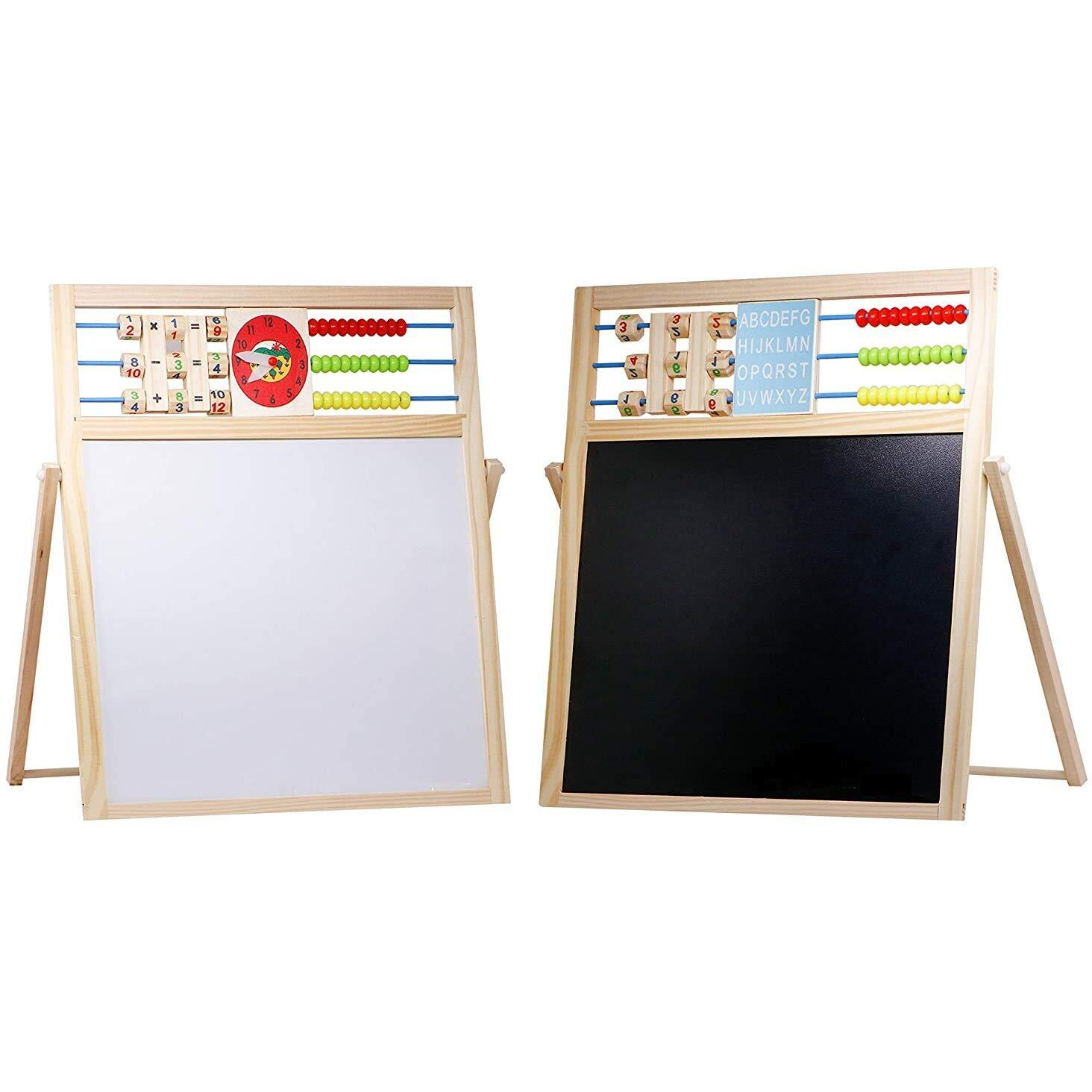 ESnipe Mart Multipurpose Writing Board Slate Double Sided Educational Board with Numbers Maths Learning Toy for Kids, Multicolor, Pack Of 1