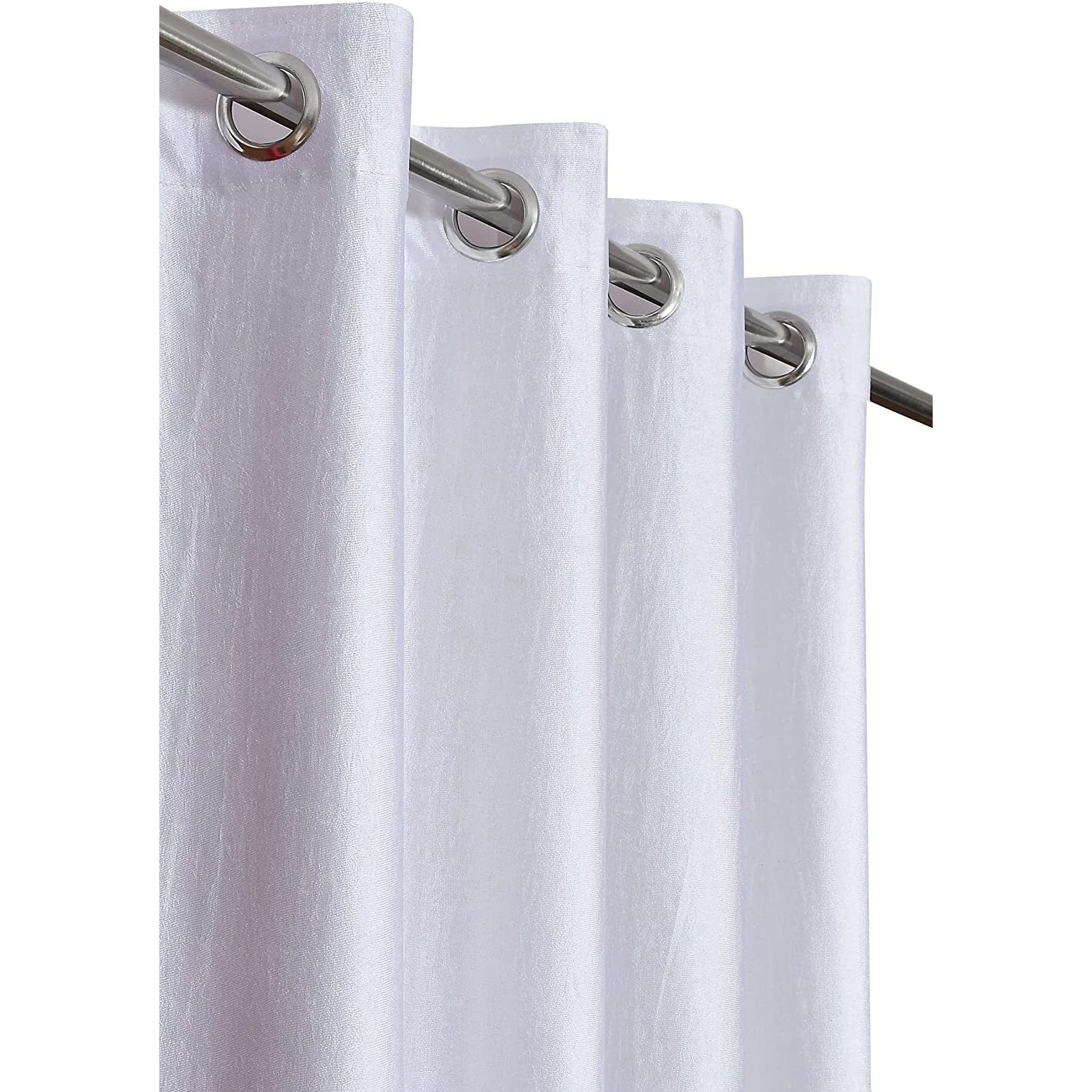 Exporthub Polyester Eyelet Long Door Curtains (White, 9ft) - Pack of 2