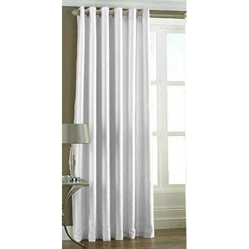 Exporthub 1 Piece Polyester Blend Eyelet Solid Door Curtain - 7 Ft, White