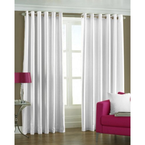 Exporthub 2 Piece Polyester Blend Eyelet Solid Long Door Curtain - 8 Ft, White