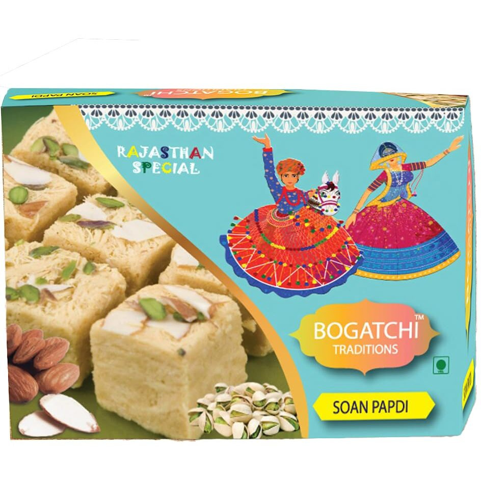 BOGATCHI Traditional Soan Papdi, Premium Gift for Rakhi Indian Celebrations, 200g