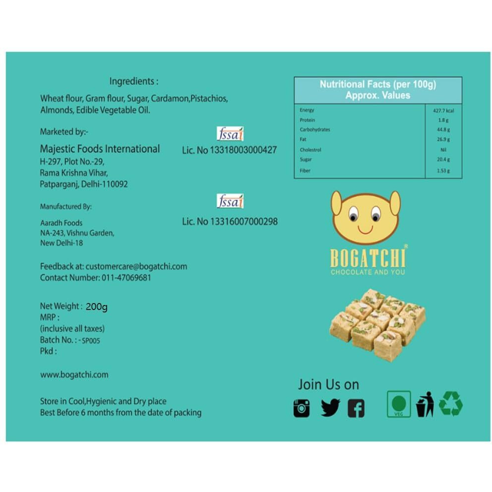 BOGATCHI Traditional Soan Papdi, Premium Gift for Rakhi Indian Celebrations, 200g
