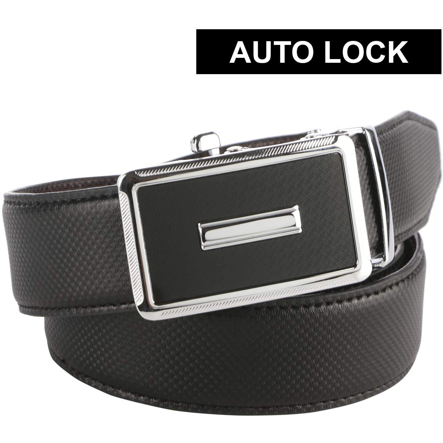 Labnoft Men s Auto Lock Leather Belt - Black