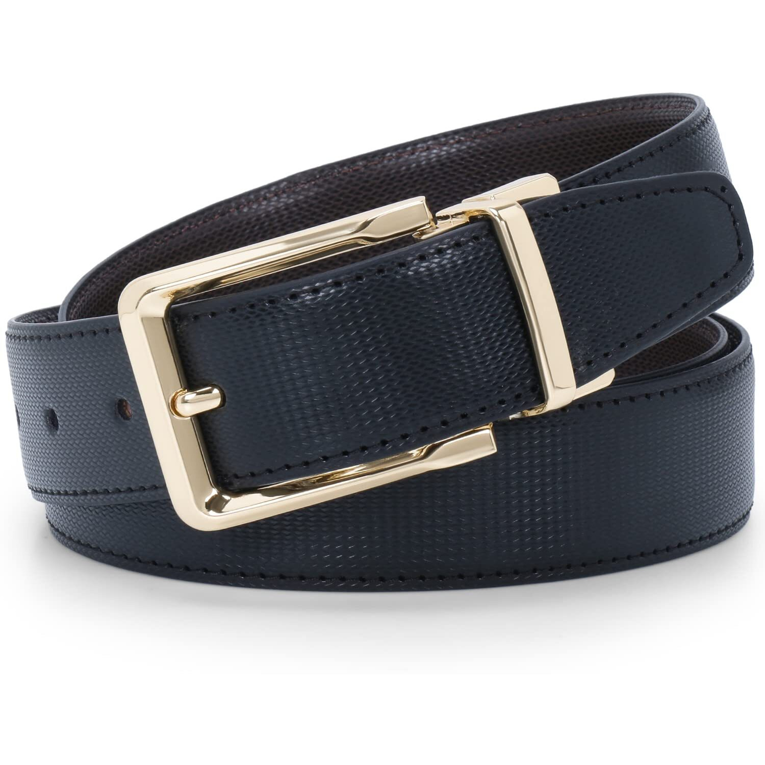 Labnoft Men s PU Leather Reversible Belt, Black