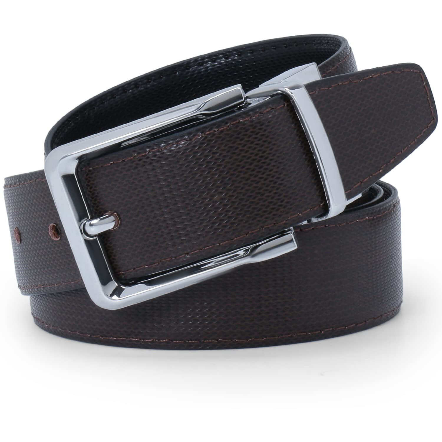 Labnoft Men s PU Leather Reversible Belt, Black
