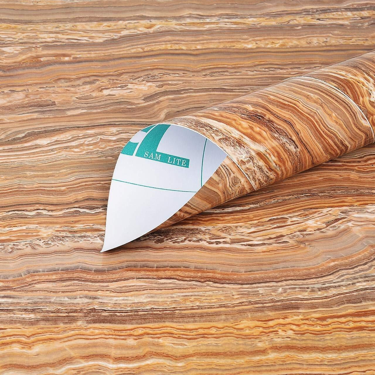 ELTON Vinyl Self Adhesive Jade Strip Marble Gloss Wallpaper, 50 sq. ft
