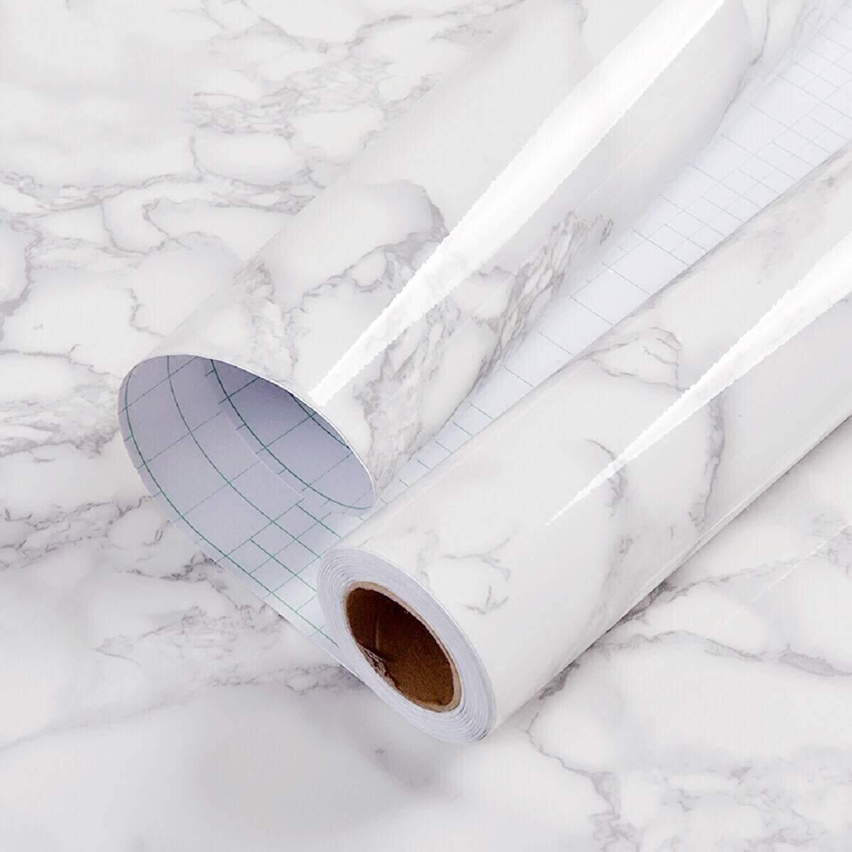 Elton Premium Sea Sand Marble Gloss Marble Furniture Film Interior Film Wallpaper for Cupboard Door, Almirah, Fridge, Tabletop, Wall, Floor, DIY & Other Renovation Projects  2 X16 feet