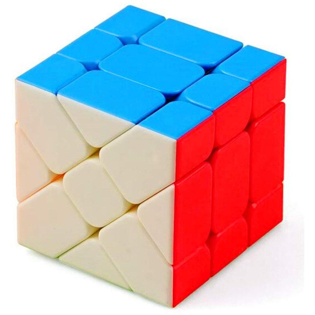 D ETERNAL YJ Yileng Fisher Cube High Speed Stickerless Magic Shape mod Brainteaser Puzzle Cube,Multicolor