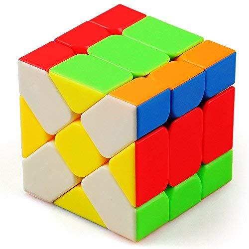 D ETERNAL YJ Yileng Fisher Cube High Speed Stickerless Magic Shape mod Brainteaser Puzzle Cube,Multicolor