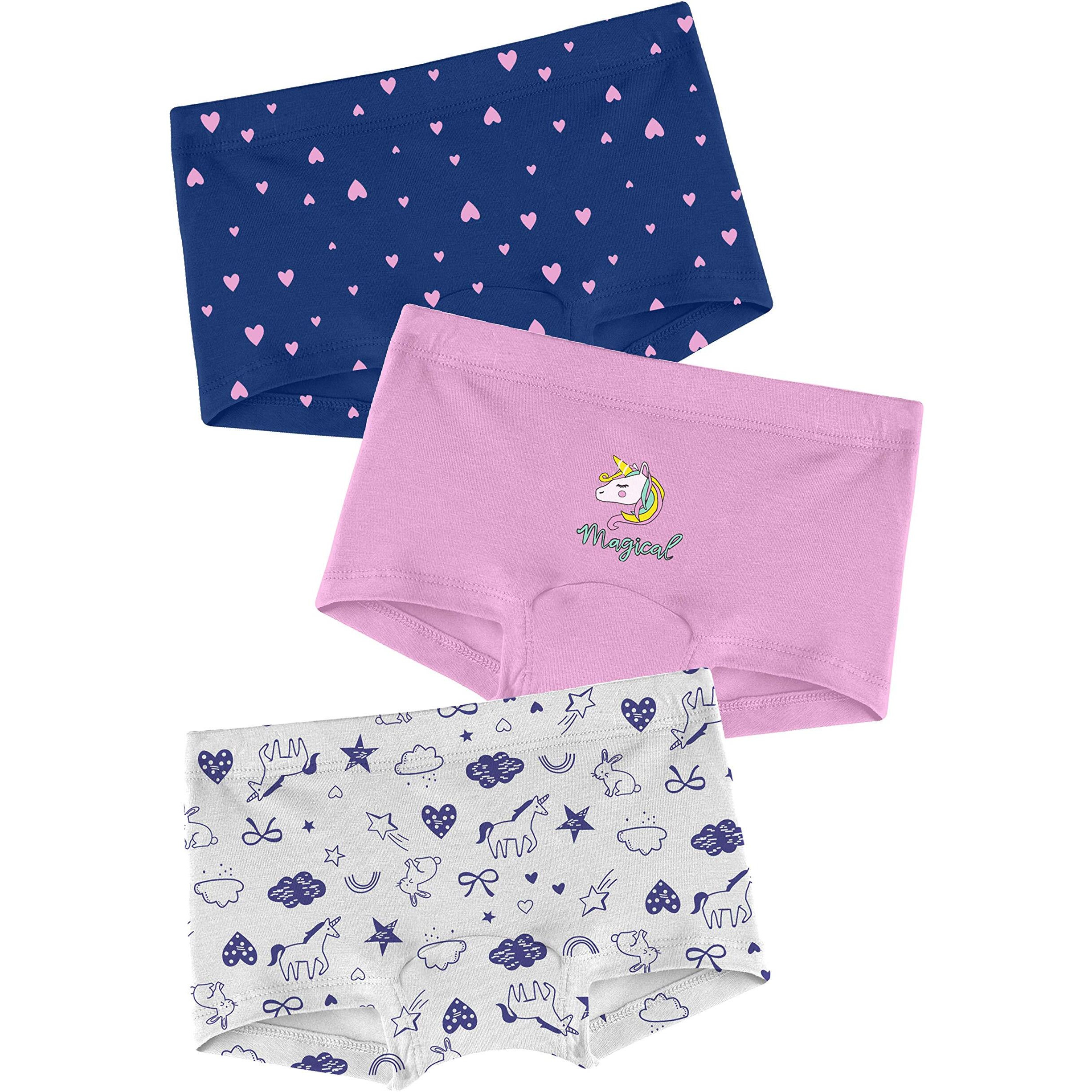 Real Basics Girls Cotton Boyshorts (Pack of 3)(RB-GirlsShorts-Unicorn-1112-P3_Multicolored_11 Years-12 Years)