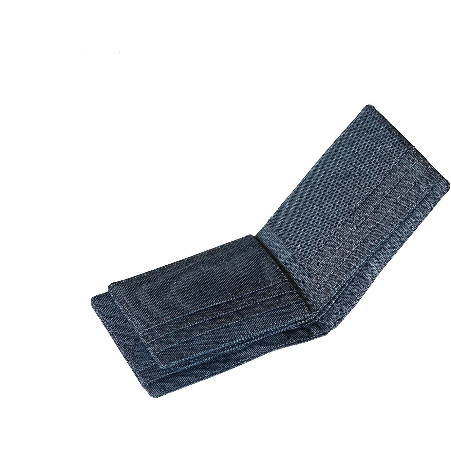 Kelile India Fabric Wallet for Men Light Blue Khadi Polyester Water-Resistance - (No Leather)