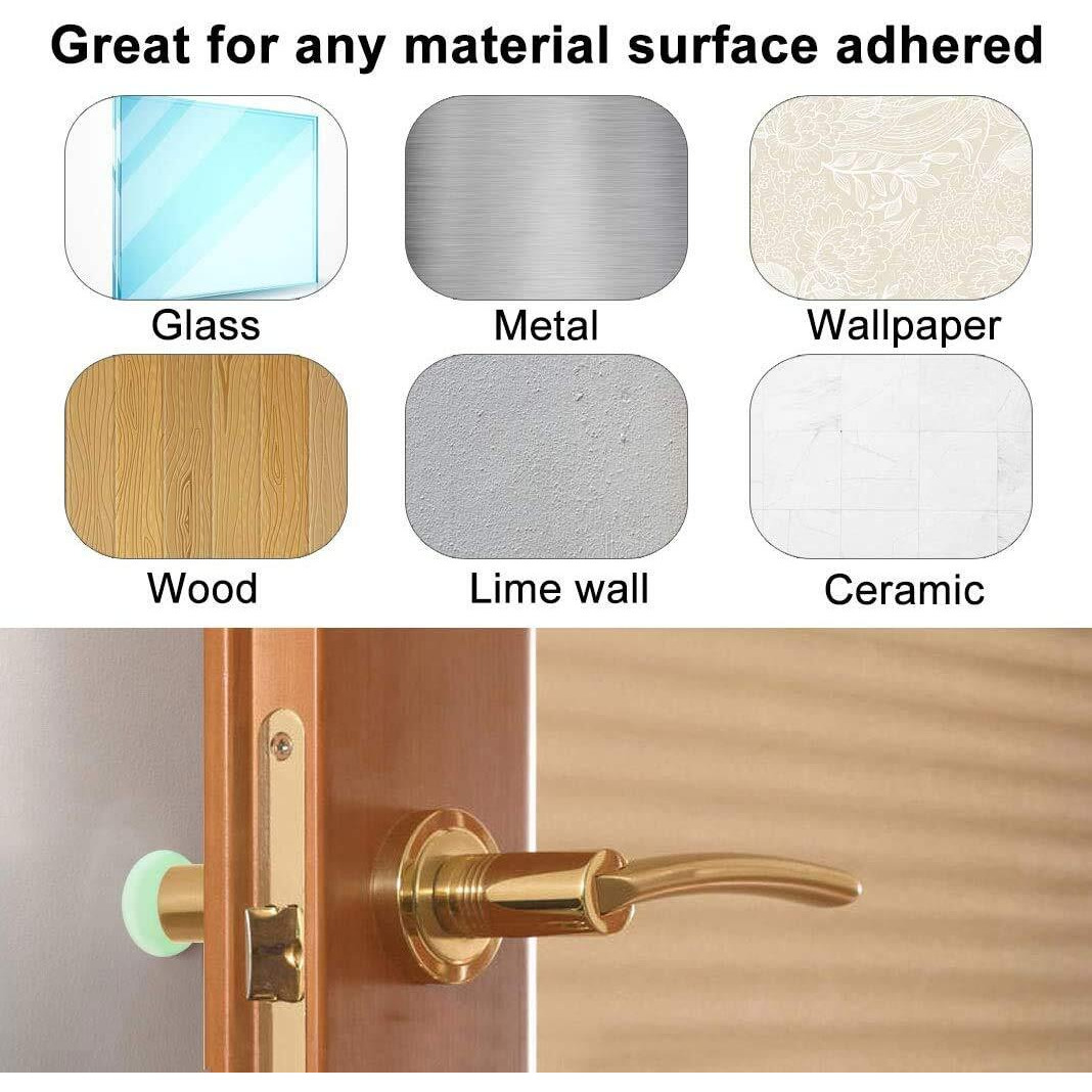 Volo Self Adhesive Rubber Door Wall Protector,Door Stopper Wall Protector Rubber Bumpers,Hemispherical Door Handle Guard Stopper Bumper, Door Stopper for Home/Office (Color  Green) (Set of 4 pcs)