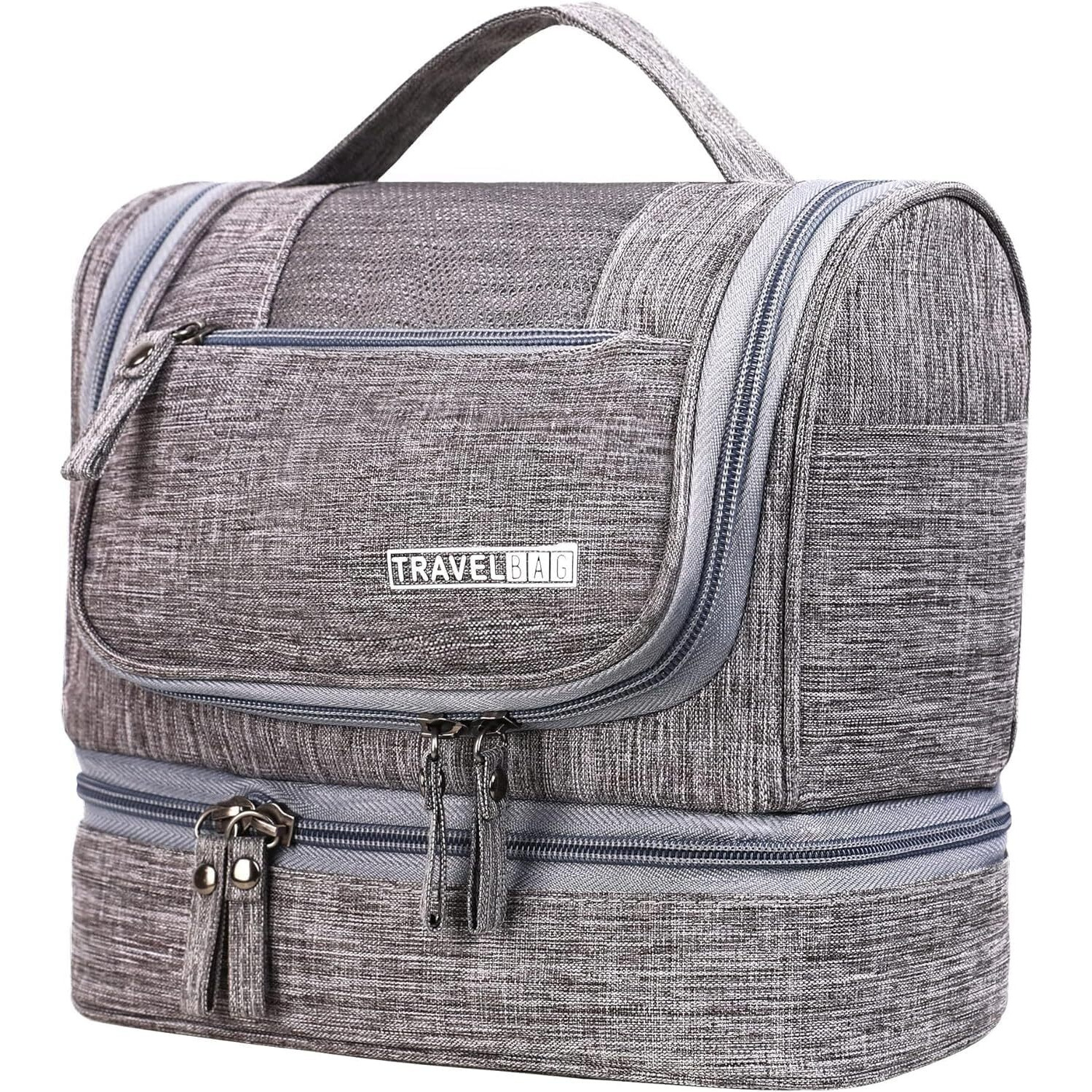 Seagull flight of fashion Polyester Toiletry Bag for Travel, Toiletry Organizer Pouch with Hook, Travel Accessories Kit Pouch for Men & Women - 24 x 20 x 13 cm - Grey