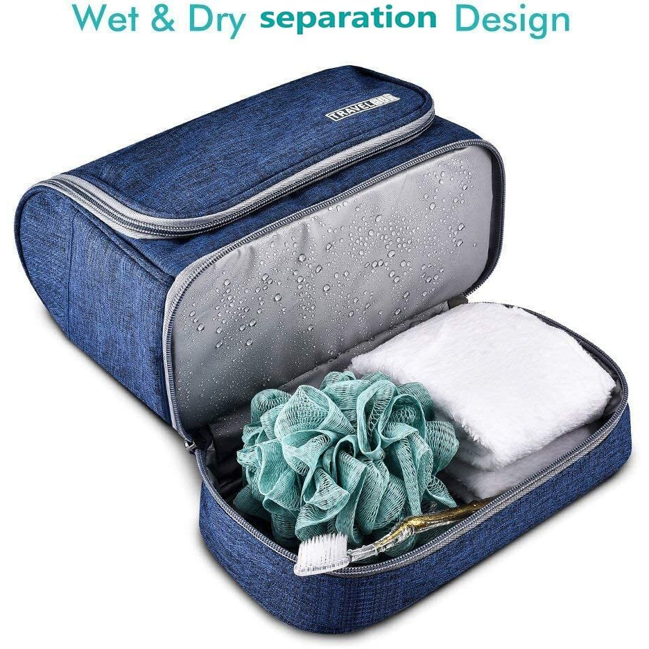 Seagull flight of fashion Polyester Toiletry Bag for Travel, Toiletry Organizer Pouch with Hook, Travel Accessories Kit Pouch for Men & Women - 24 x 20 x 13 cm - Navy Blue