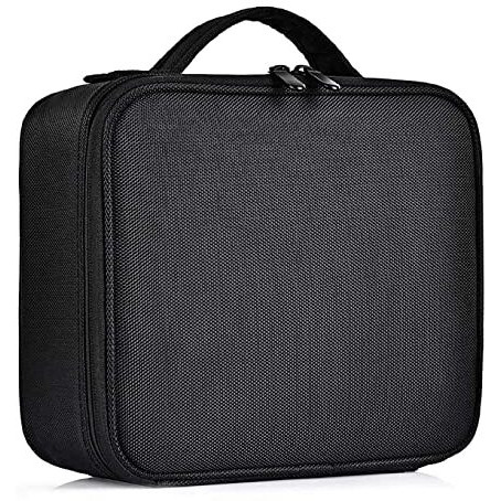 Seagull flight of fashion Cosmetic Bag, Makeup Organizer Bag for Home & Travel,Vanity Bag with Dividers for Brushes,Toiletries, Cosmetics 26 x 23 x 9 cm - Black Nylon