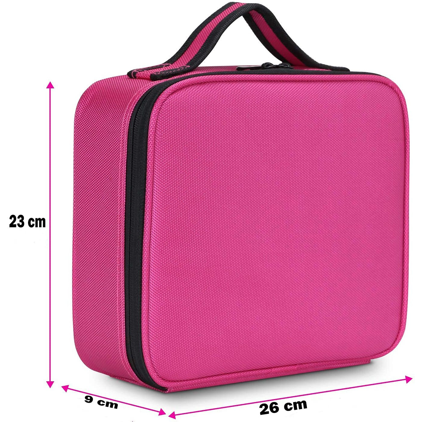 Seagull flight of fashion Polyurethane Cosmetic Bag, Makeup Organizer Bag For Home & Travel,Vanity Bag With Dividers For Brushes,Toiletries, Cosmetics 26 X 23 X 9 Cm - Pink