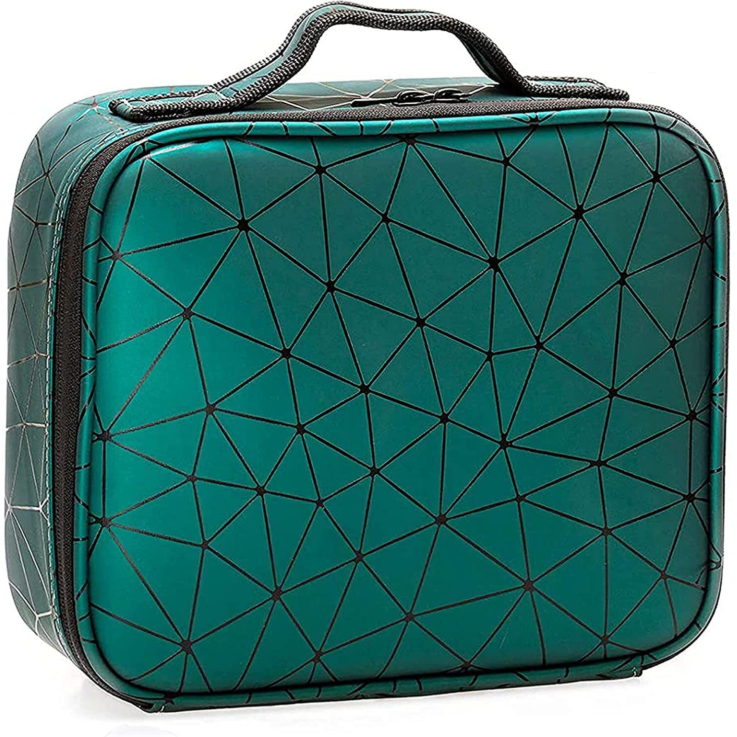 Seagull flight of fashion Cosmetic Bag, Makeup Organizer Bag for Home & Travel,Vanity Bag with Dividers for Brushes,Toiletries, Cosmetics 26 x 23 x 9 cm - Green Design