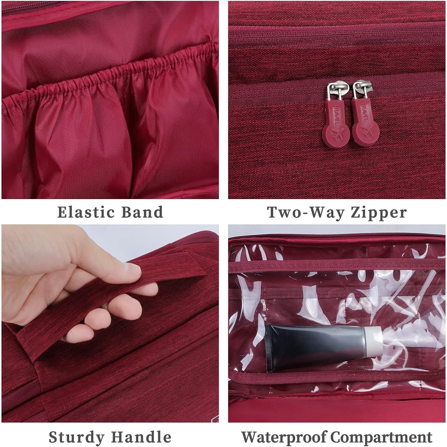 Seagull flight of fashion Polyester 3 Layer Lingerie Organizer Bag, Travel Pouch for Storage of Bra, Underwear, Innerwear, Cosmetics, Toiletry for Women - 28 X 15 X 13 Cm - Wine Red