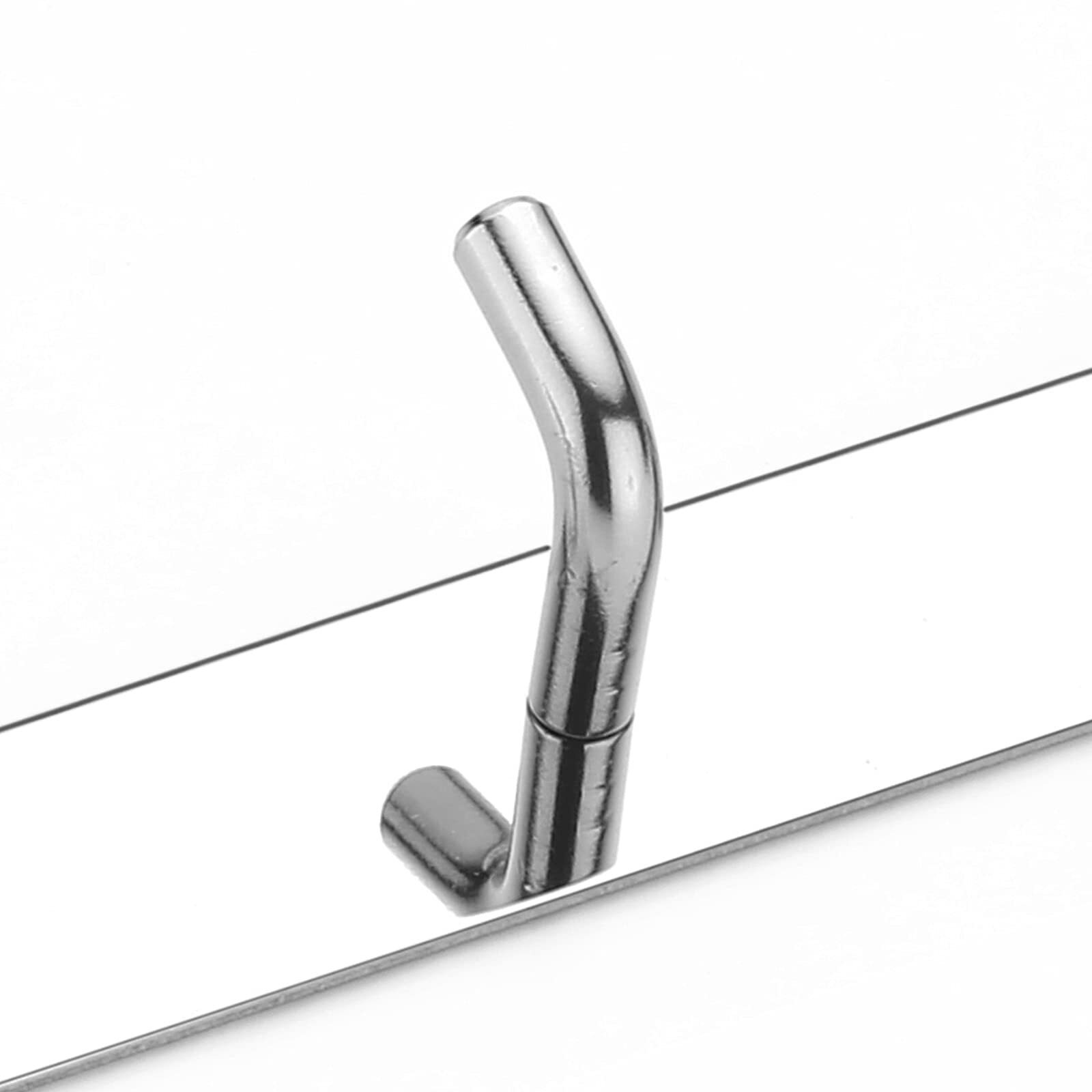 iSTAR Stainless Steel 6 Pin Bathroom Cloth Hooks Hanger Door Bathroom Robe Hooks Rail for Hanging Keys,Clothes,Towel Steel Hook (Silver) (Pack of 2)