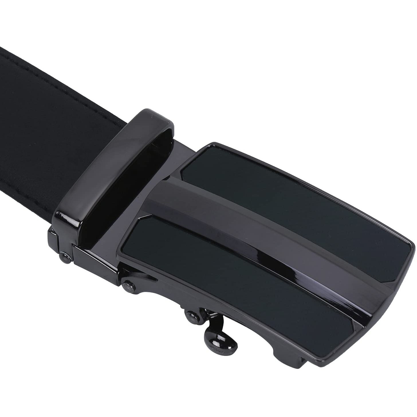 Labnoft Men s Auto Lock Pu Leather Belt, Black
