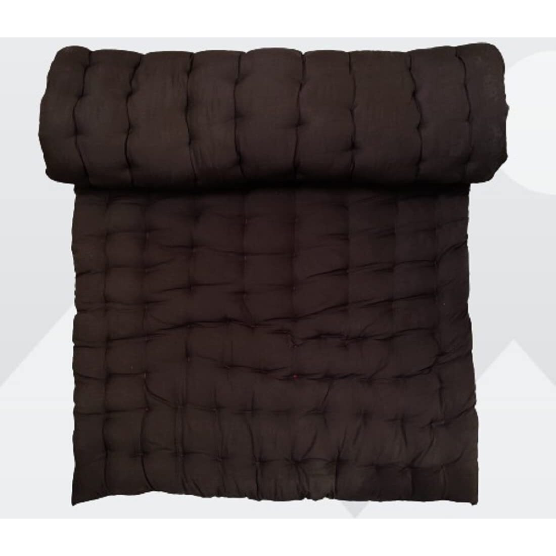 ATOOTFUSION Soft Single Bed Brown Color Cotton Quilt | Foldable Light Weight Filled Single Firm Cotton Quilt Mattress| Gadda (Solid Coloured, 1 Sleeping Capacity, 3 x 6 ft or 72 x 36 Inches) (Brown)