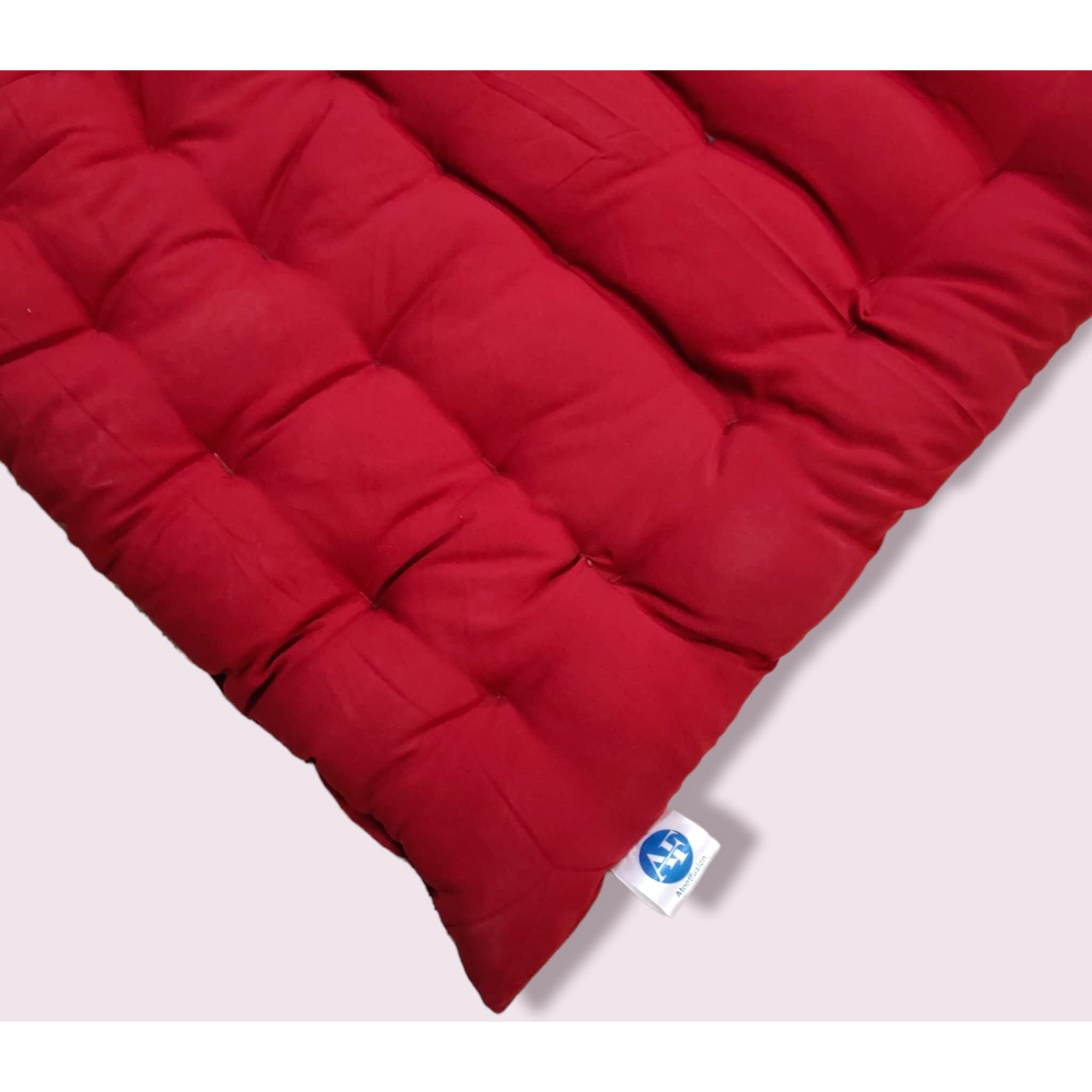 ATOOTFUSION Soft Cotton Solid Color Quilt | Foldable Light Weight Filled Single Firm Cotton Quilt Mattress| Gadda (Solid Coloured, 1 Sleeping Capacity, 3 x 6 ft or 72 x 36 Inches) (Maroon)