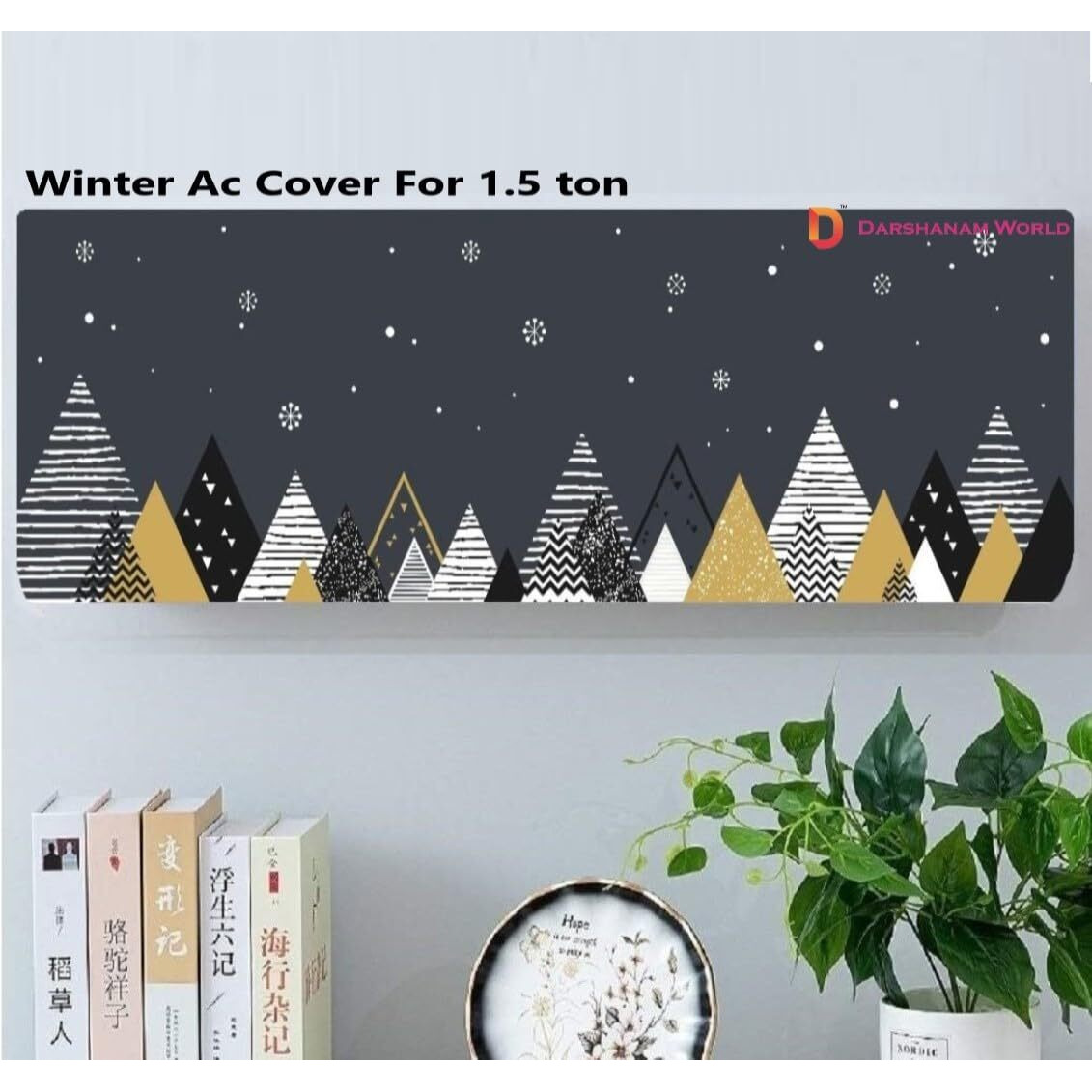 DARSHANAM WORLD polyester Beatiful Designer Ac Cover For 1.5 Ton/ Printed Air Conditioning Dust Cover Folding Design Cover For Indoor And All Type Ac Split Cover(97 x 31 x 21.5cm)