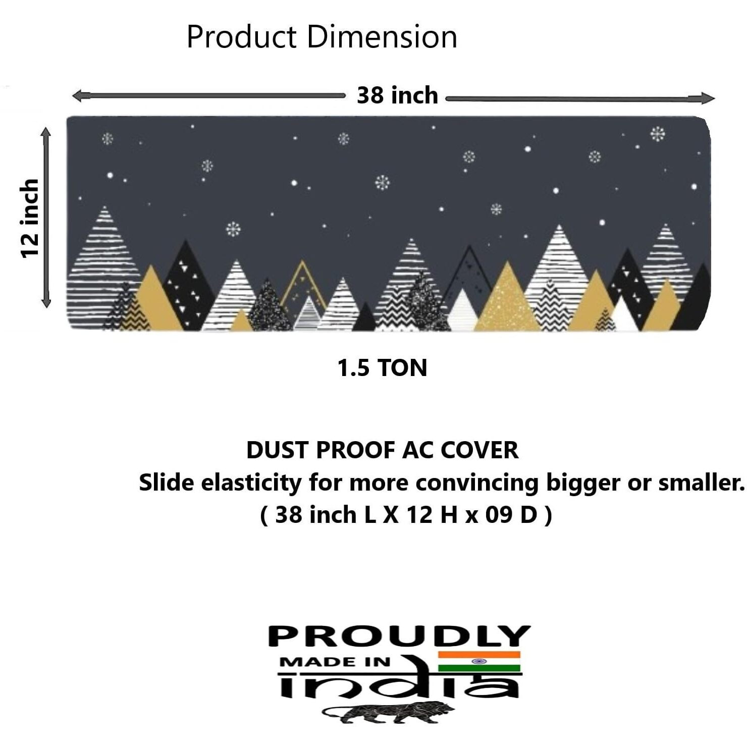 DARSHANAM WORLD polyester Beatiful Designer Ac Cover For 1.5 Ton/ Printed Air Conditioning Dust Cover Folding Design Cover For Indoor And All Type Ac Split Cover(97 x 31 x 21.5cm)
