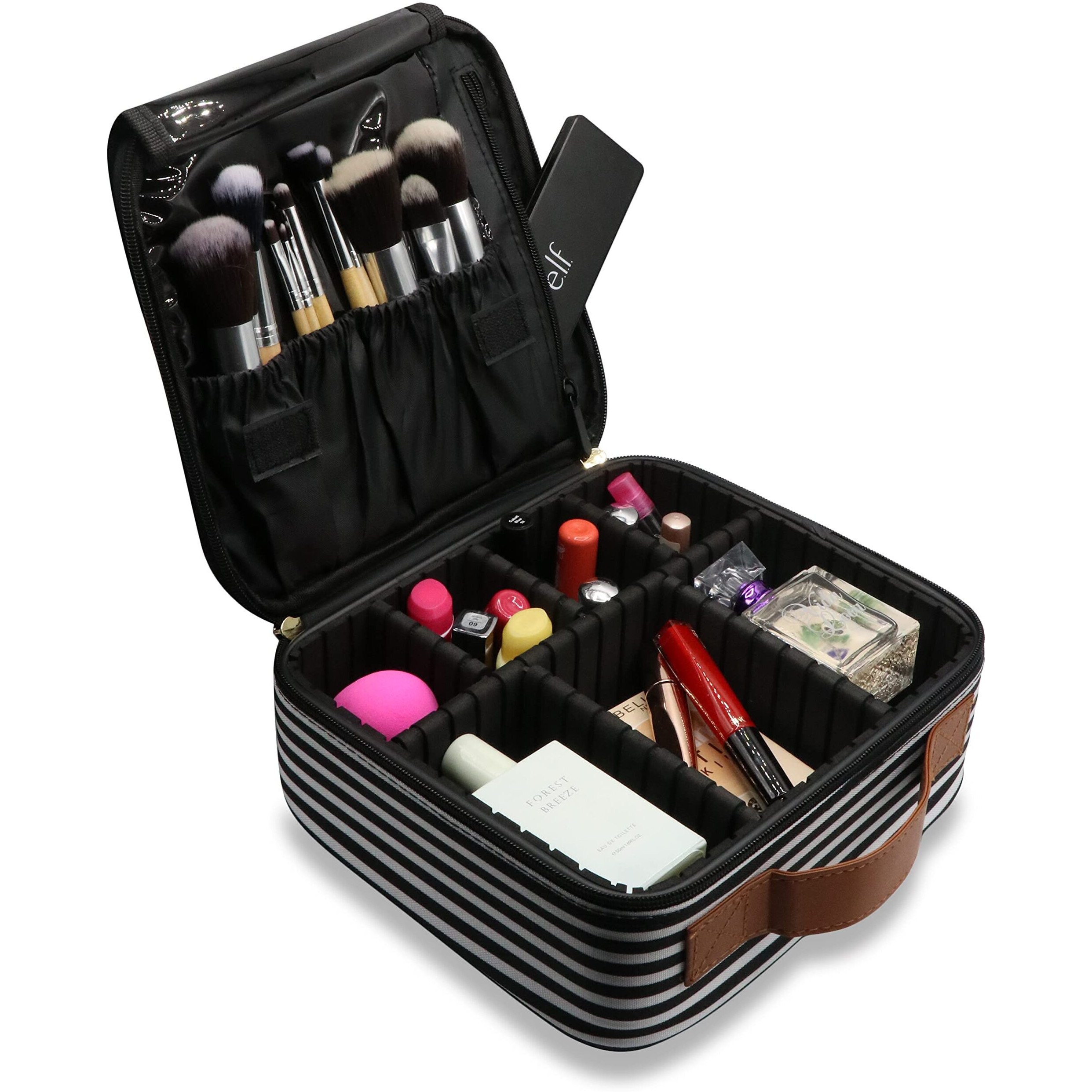 Seagull flight of fashion Cosmetic Bag, 23 Cms Makeup Organizer Bag for Home & Travel With Dividers - Zebra Design PU (Multicolor)