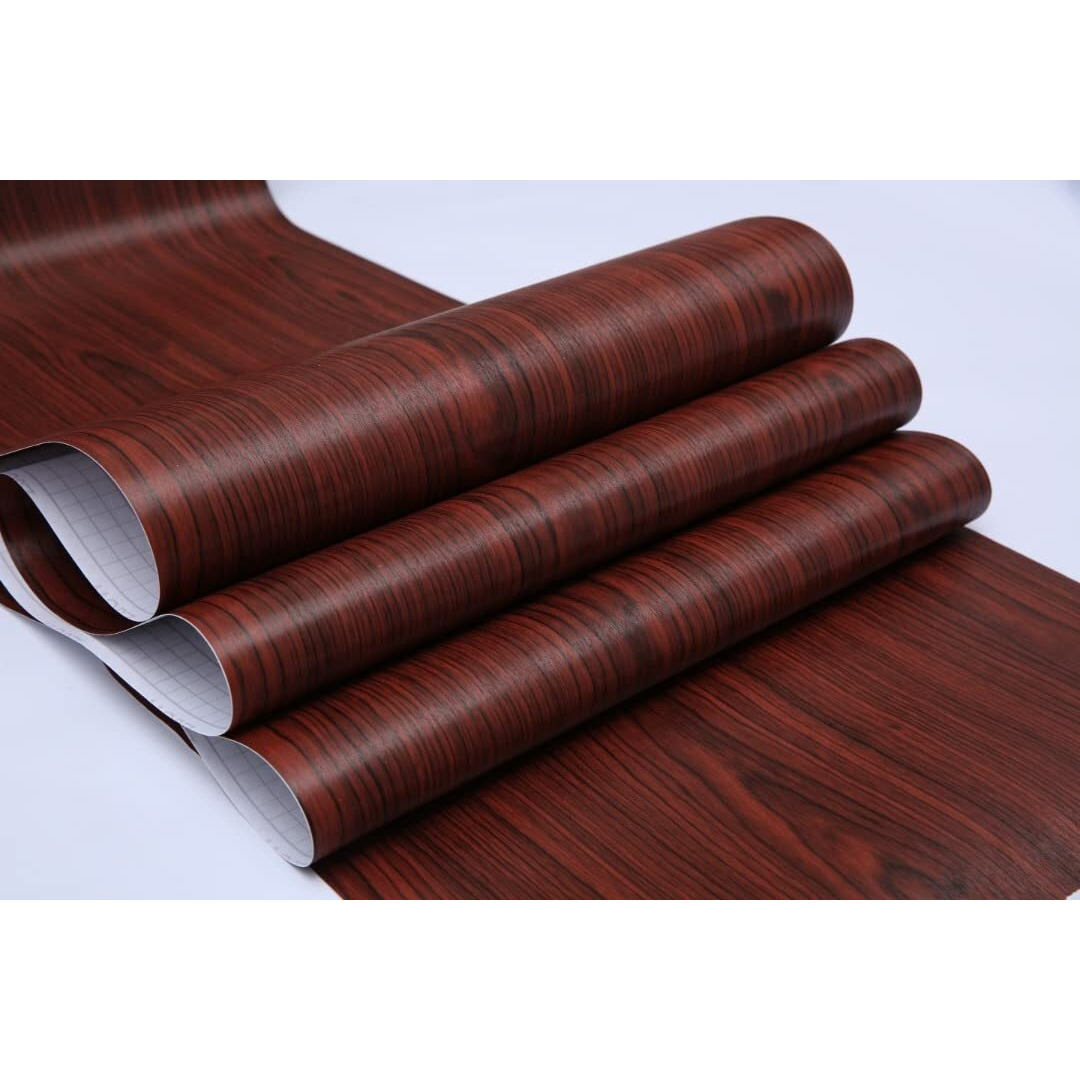 ELTON DIY Wall Paper/Wall Sticker Self Adhesive Wooden Highlighter Elegant Living Room Bed Room Decoration Interior Exterior Easily Removable Furniture Make Over Cherry Teak(45x300cm)