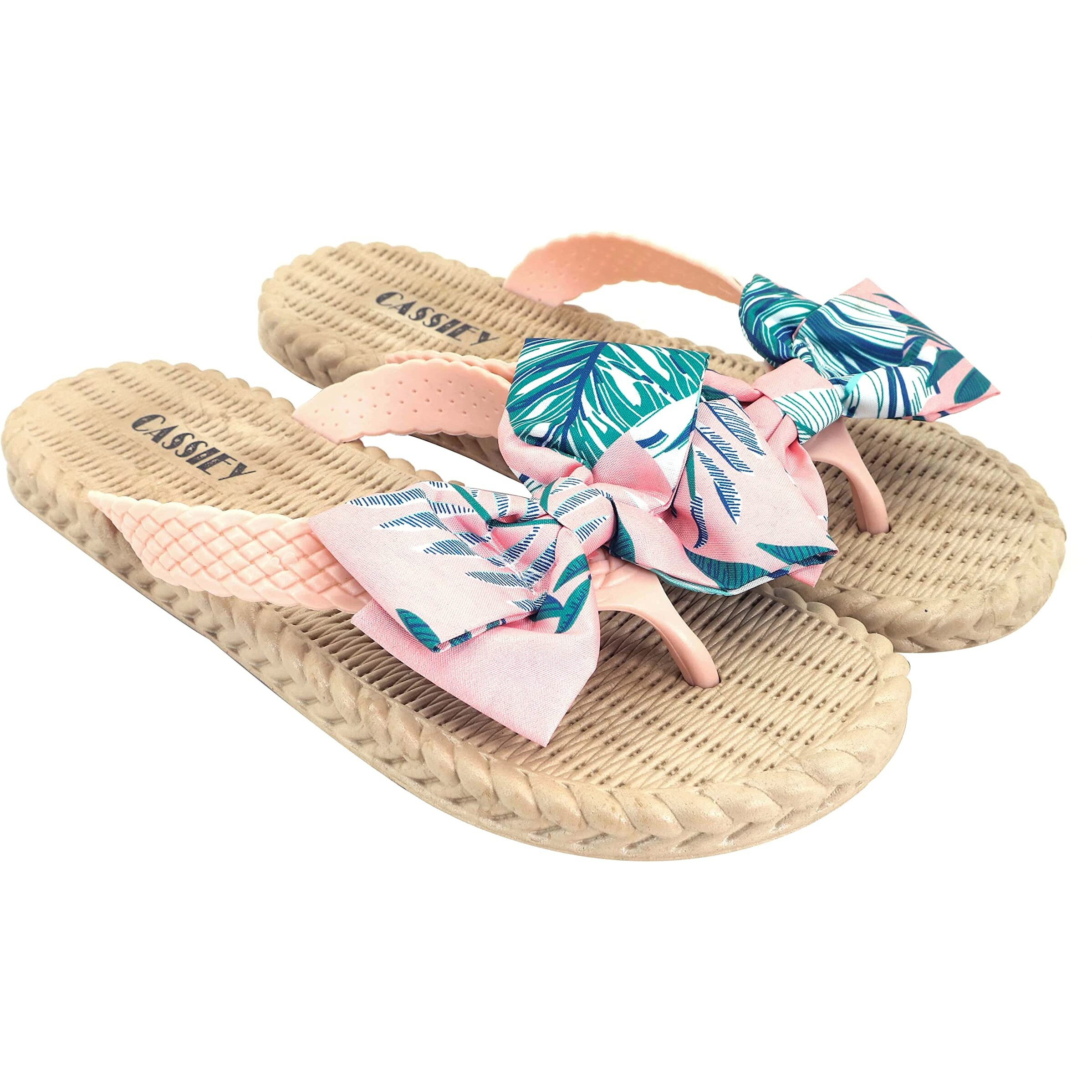 CASSIEY Fashion Slippers For Women slipper fancy design Slip on Flats- Pink