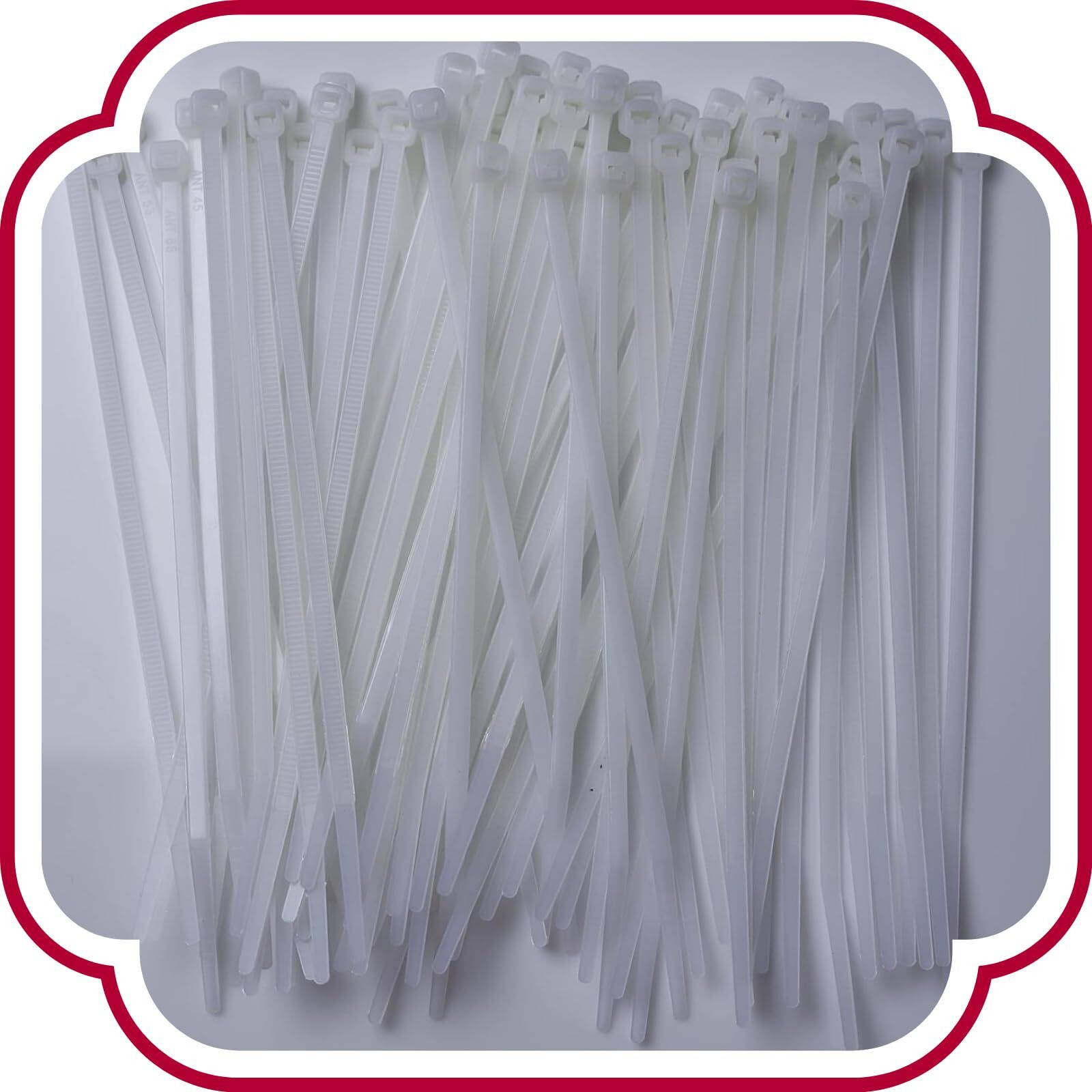 SHIVANSH TECHNOLOGY Teeth Grip Nylon Self Locking Zip Cable Ties,White (450 mm x7.6 mm,18  inch,Pack of 100)Multi-Purpose Heavy Duty Cord Management Ties,Plastic Ties for Home,Office,Garden,Workshop.