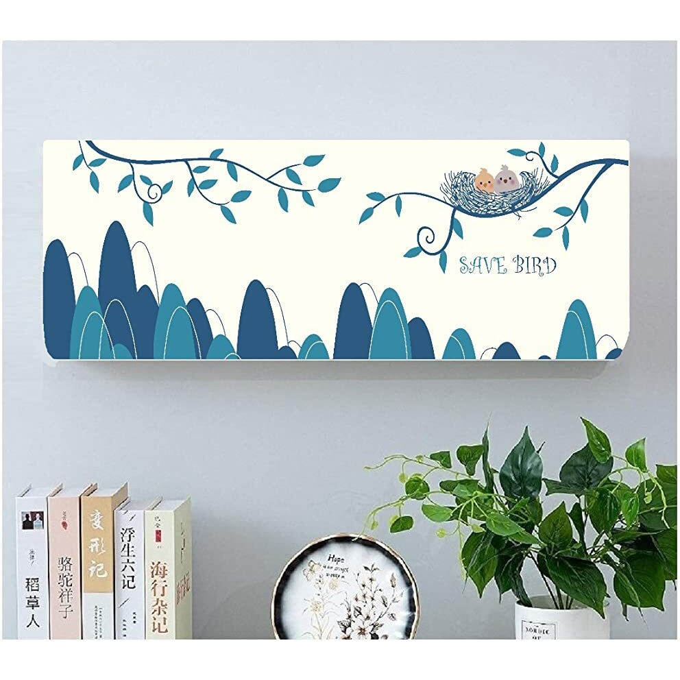 DARSHANAM WORLD Polyester Indoor Air Conditioner Cover Decorative Window Air Conditioner Cover Dust- Proof Ac Unit Covers For Inside(97 Cm X 31 Cm X 21.5 Cm) (Save Bird)