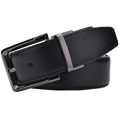 Labnoft Men s Pu Leather Reversible Belt (Black, BELT-005-XL)