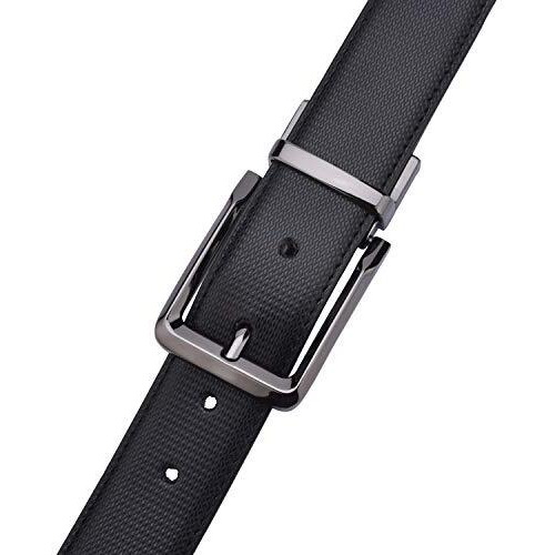 Labnoft Men s Pu Leather Reversible Belt (Black, BELT-005-XL)
