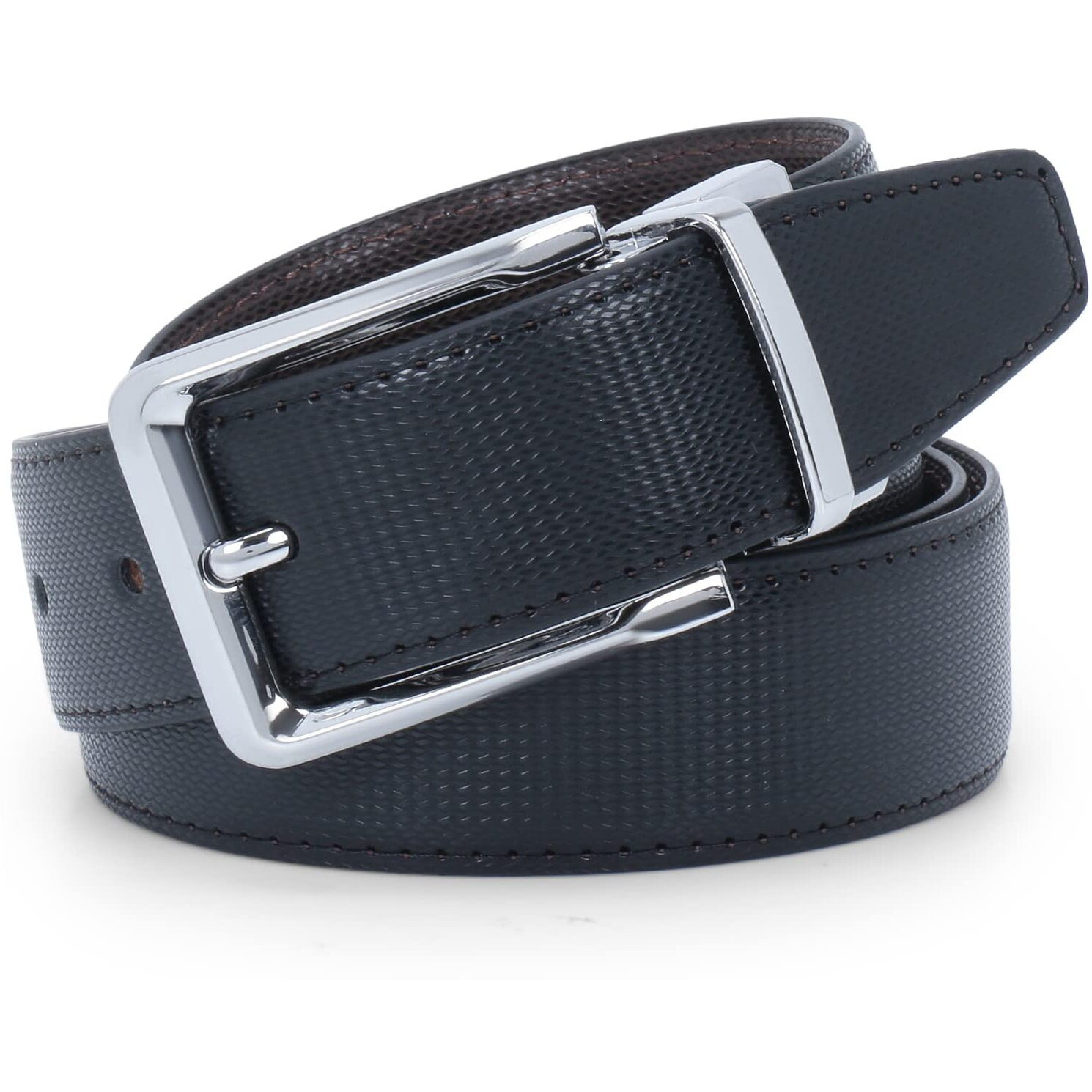 Labnoft Men s PU Leather Reversible Belt (Black, BELT-007-XL)