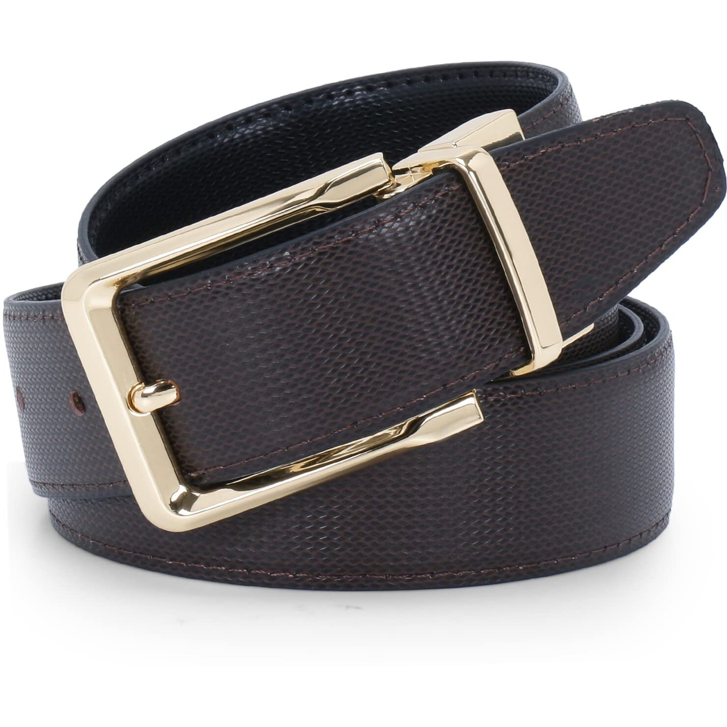 Labnoft Men s Pu Leather Reversible Belt (Black, BELT-009-XL)