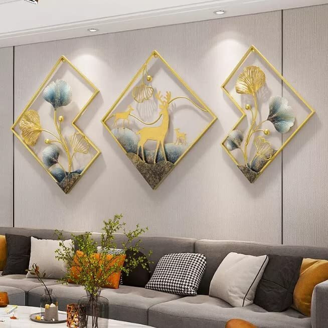 Design World Gifts And Interiors Metal Wall Decor Art Sculpture Hanging Decoration Items for Living Room Bedroom Office Hallway Hotel Restaurant