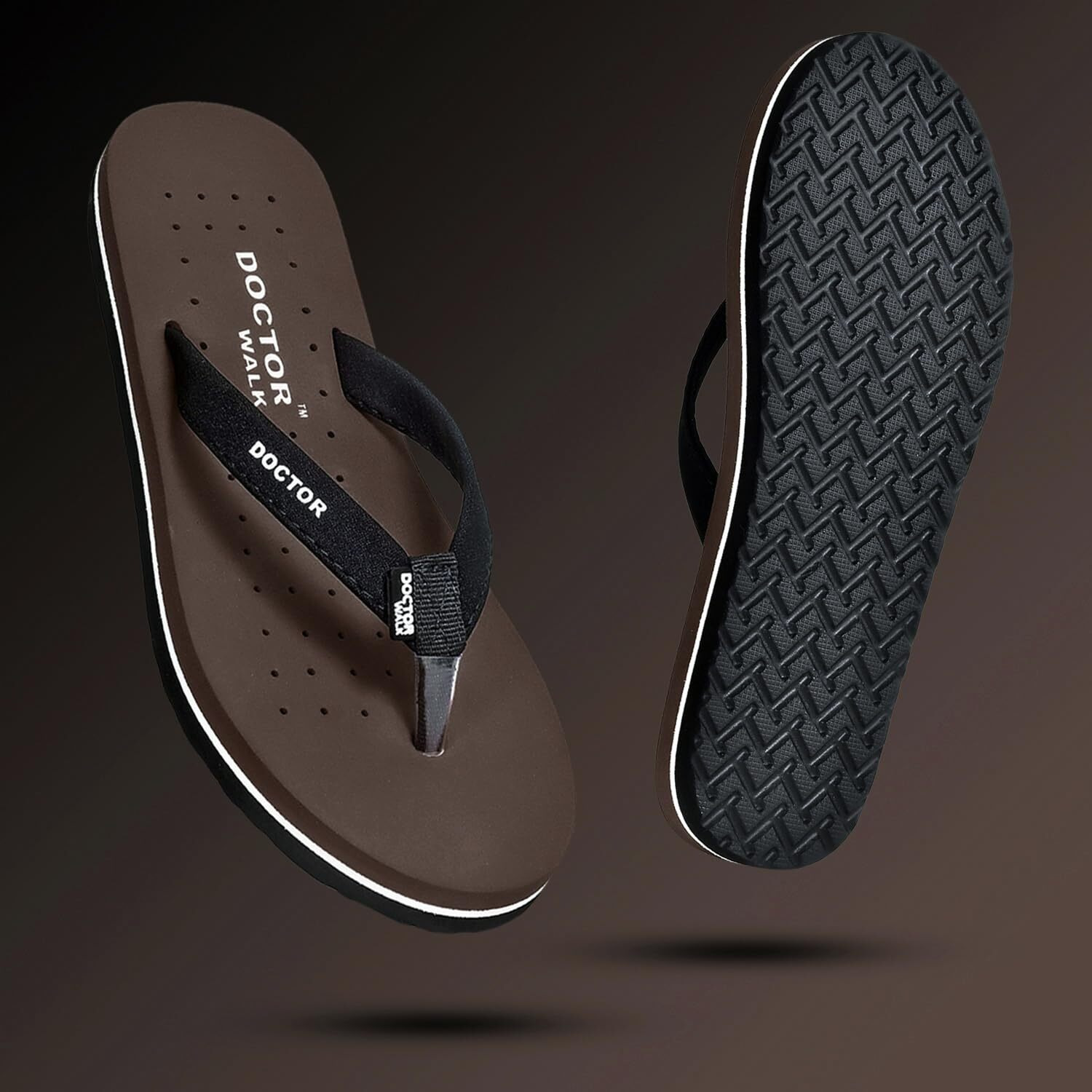 Doctor Walk Flip Flop for Women | Soft Comfortable | Breathable | Fashionable | Stylish | Trendy | Super soft | Lightweight | Anti-Slip Sole | Indoor & Outdoor | (DW-01) (Brown-04)