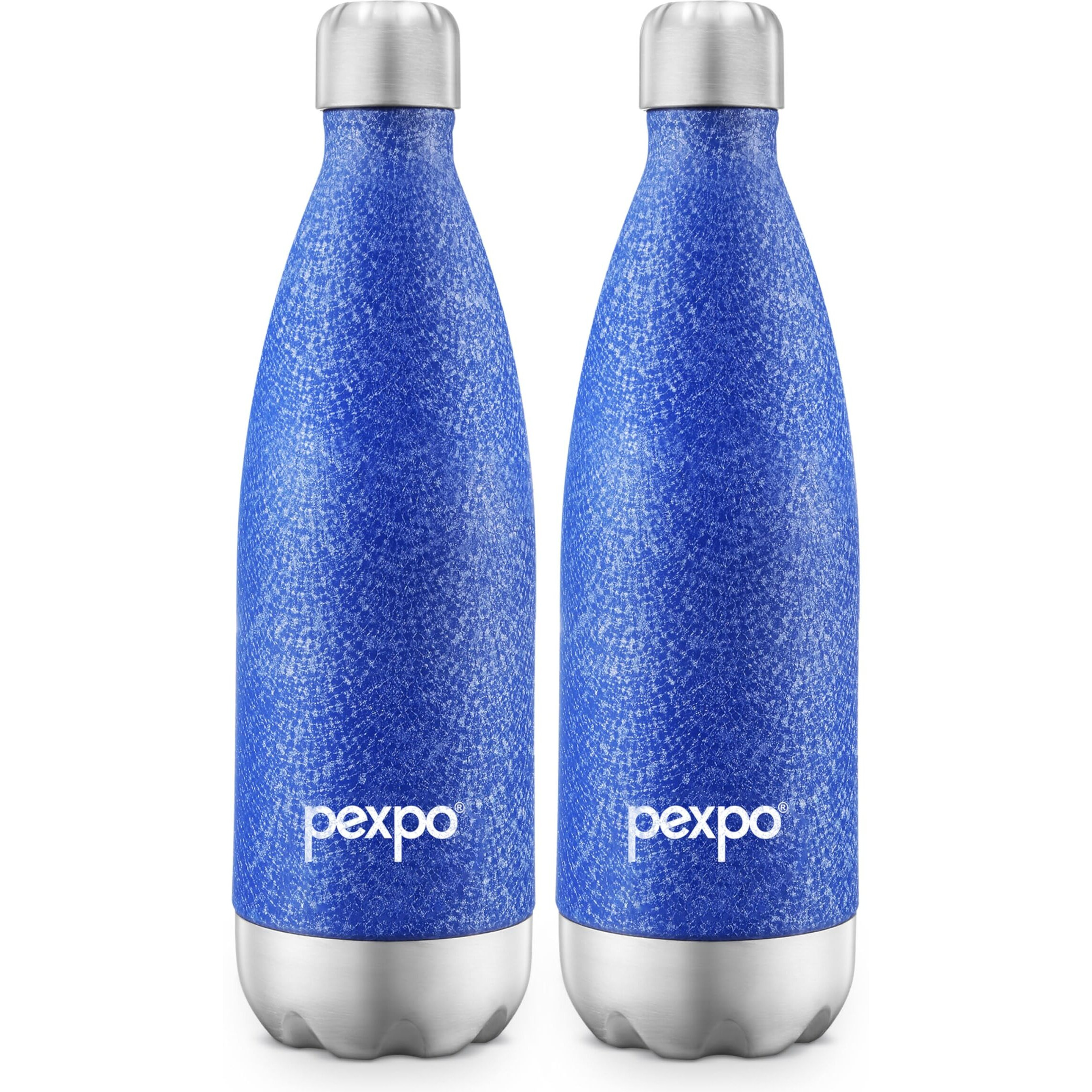 PEXPO Electro Hot & Cold ISI Certified Flask | Stainless Steel Water Bottle - 1000ml Blue Pack of 2 | Thermoflask | Office Bottle | Workout | Travelling | Home | Adults