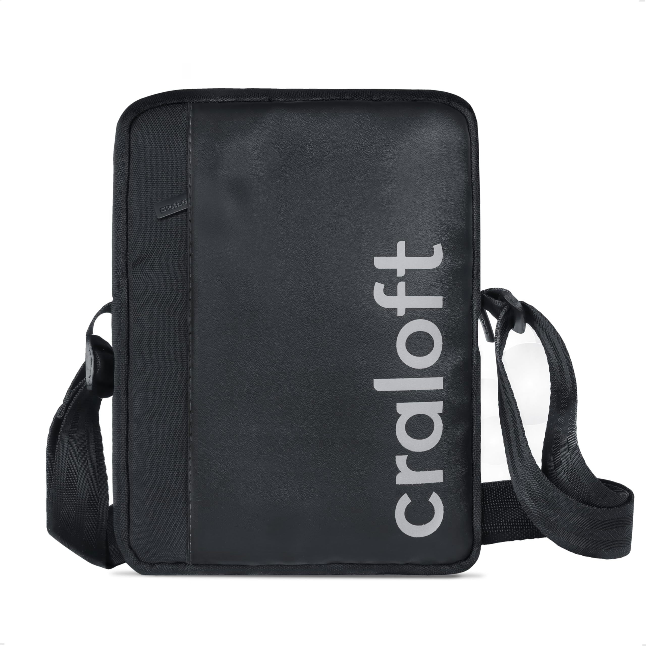 CRALOFT RexoFlex Premium Mini Sling Bag for Men and Women, Water-resistant Small Travel Passport Bags, Compact and Sturdy Crossbody Bag, Small Side Bag (S6, Black)