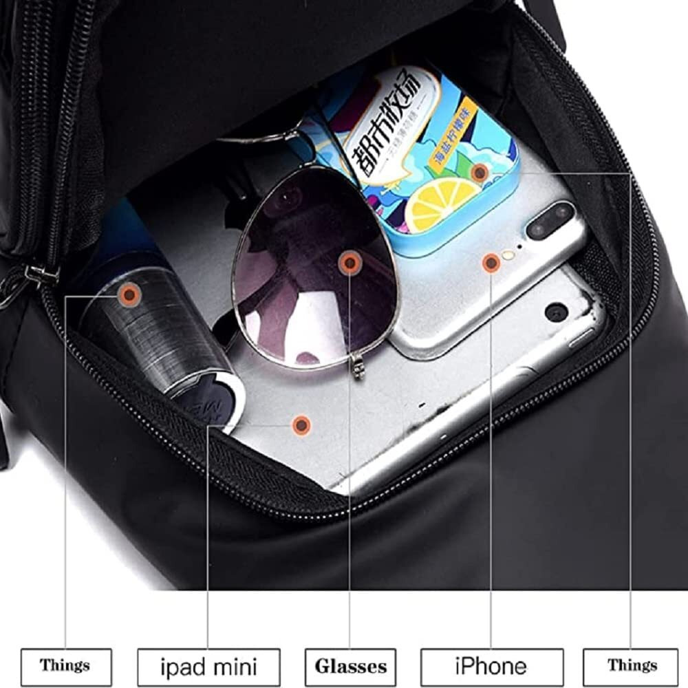 BRIGATTES Sling Bag for Men Crossbody Bag Chest Bag for Men Mobile Bag One Side Bag for Upto 8-inch iPad with Earphone Port Water-resistant for Daily Use Small Items