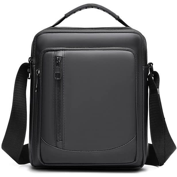 BROGBUS Handbag Sling Bag for Men Messenger Bag Crossbody Bag for Travel Office Business (Black)